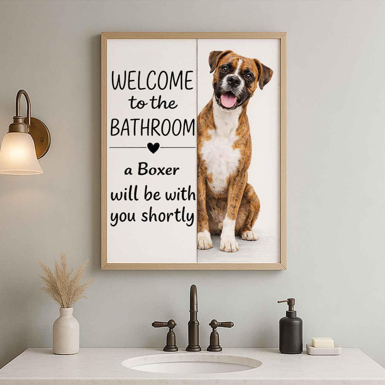 Boxer Bathroom Poster | welcome to the bathroom