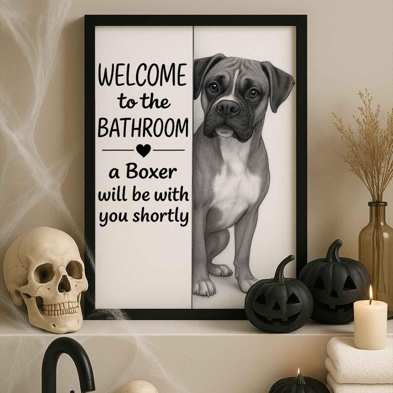Boxer Bathroom Poster | welcome to the bathroom