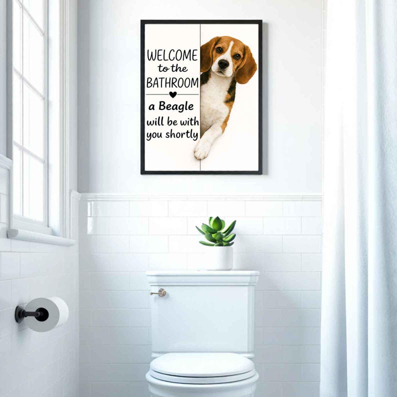 Beagle Bathroom Poster | welcome to the bathroom