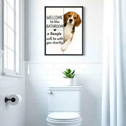 Beagle Bathroom Poster | welcome to the bathroom