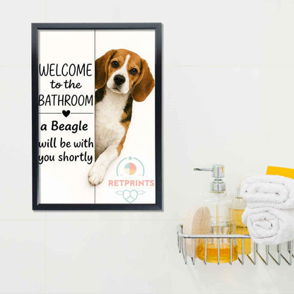 Beagle Bathroom Poster | welcome to the bathroom