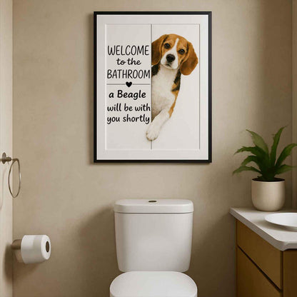 Beagle Bathroom Poster | welcome to the bathroom