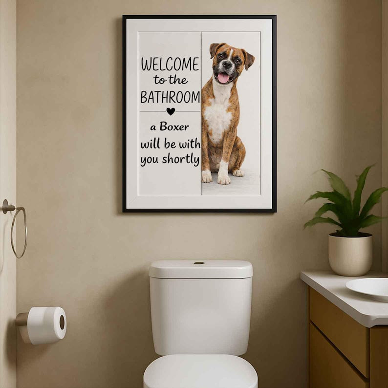 Boxer Bathroom Poster | welcome to the bathroom