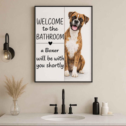 Boxer Bathroom Poster | welcome to the bathroom