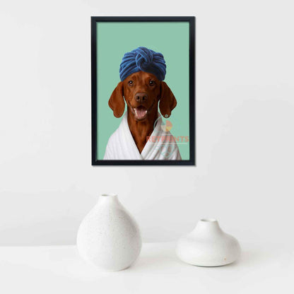 Personalized Pet Poster  Dog in Toilet, Dog Reading Newspaper on Toilet,