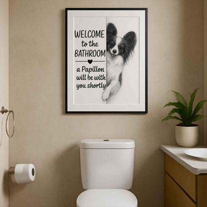 Papillon Bathroom Poster | welcome to the bathroom