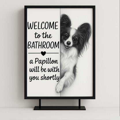 Papillon Bathroom Poster | welcome to the bathroom