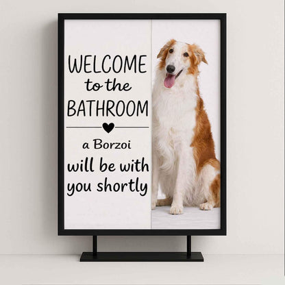 Borzoi Bathroom Poster | welcome to the bathroom