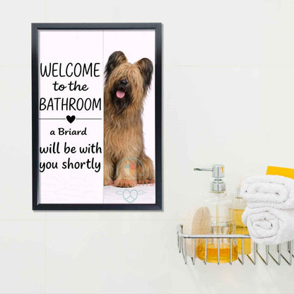 Briard Bathroom Poster | welcome to the bathroom | Briard art print | Dog in the toilet | Wall Art Decor | Dog lover Gift