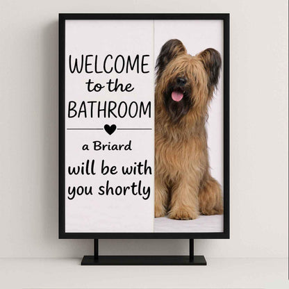 Briard Bathroom Poster | welcome to the bathroom | Briard art print | Dog in the toilet | Wall Art Decor | Dog lover Gift