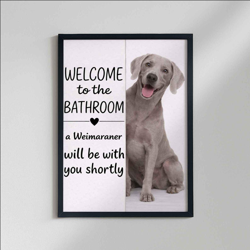Weimaraner Bathroom Poster | welcome to the bathroom