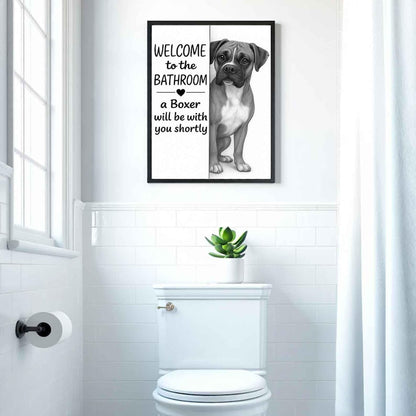 Boxer Bathroom Poster | welcome to the bathroom
