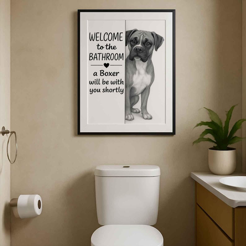 Boxer Bathroom Poster | welcome to the bathroom