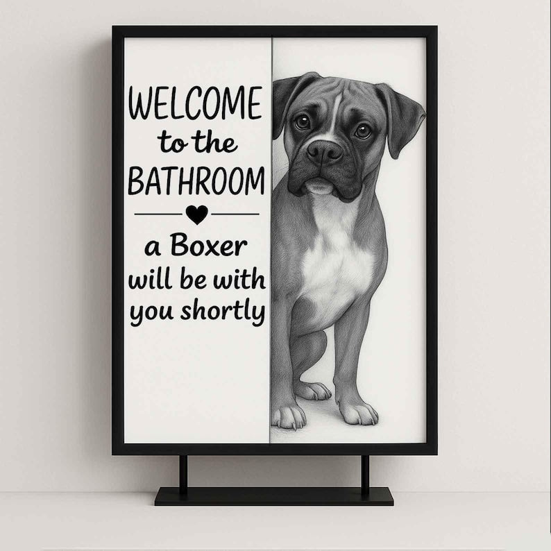 Boxer Bathroom Poster | welcome to the bathroom