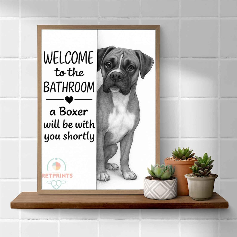Boxer Bathroom Poster | welcome to the bathroom