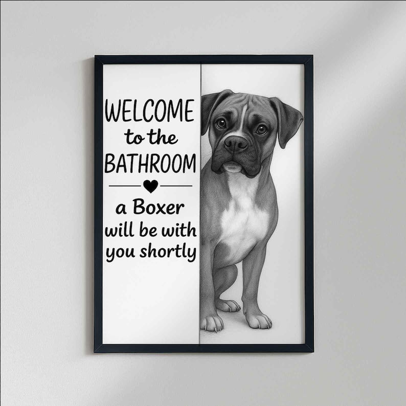 Boxer Bathroom Poster | welcome to the bathroom