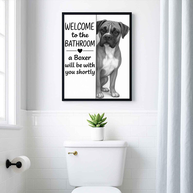 Boxer Bathroom Poster | welcome to the bathroom