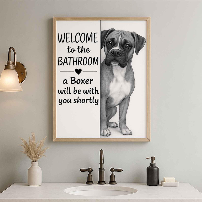 Boxer Bathroom Poster | welcome to the bathroom