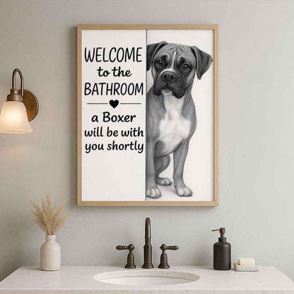Boxer Bathroom Poster | welcome to the bathroom