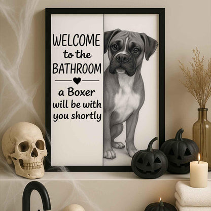 Boxer Bathroom Poster | welcome to the bathroom