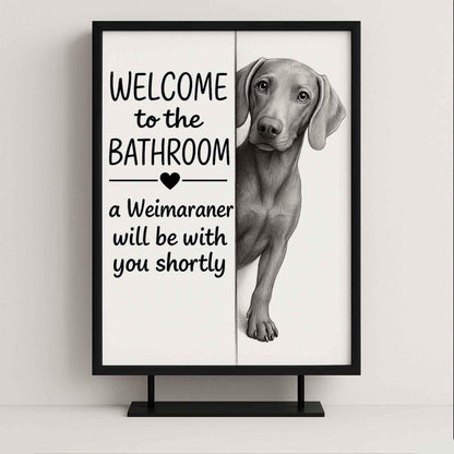 Weimaraner Bathroom Poster | welcome to the bathroom
