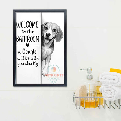 Beagle Bathroom Poster | welcome to the bathroom