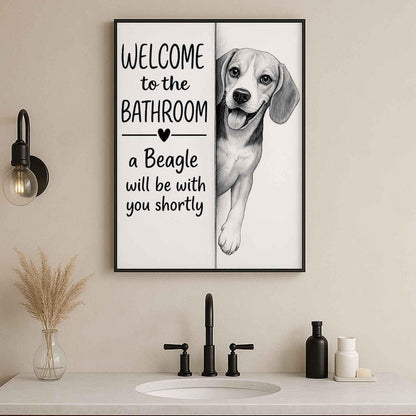 Beagle Bathroom Poster | welcome to the bathroom
