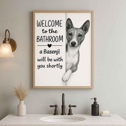 Basenji Bathroom Poster | welcome to the bathroom