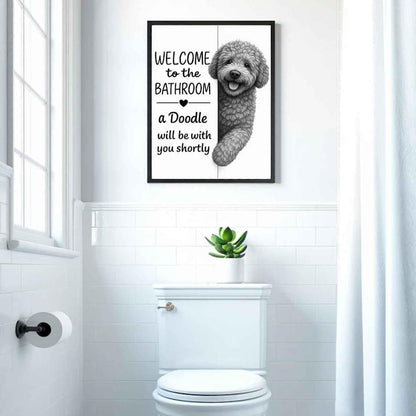 Doodle Bathroom Poster | welcome to the bathroom