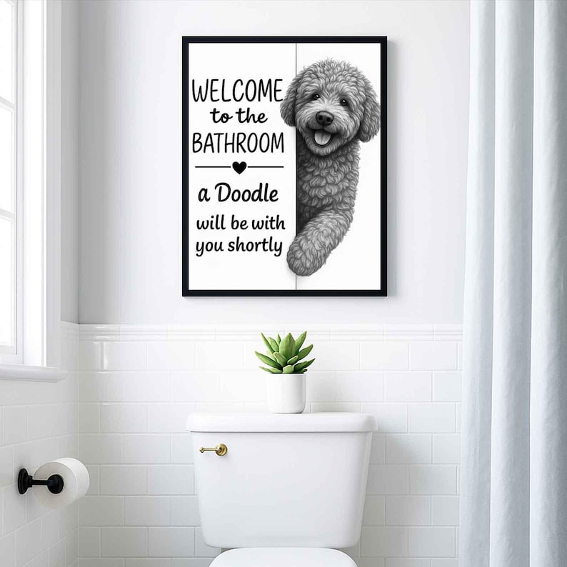 Doodle Bathroom Poster | welcome to the bathroom