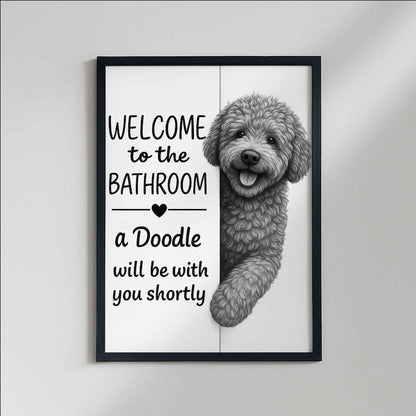 Doodle Bathroom Poster | welcome to the bathroom