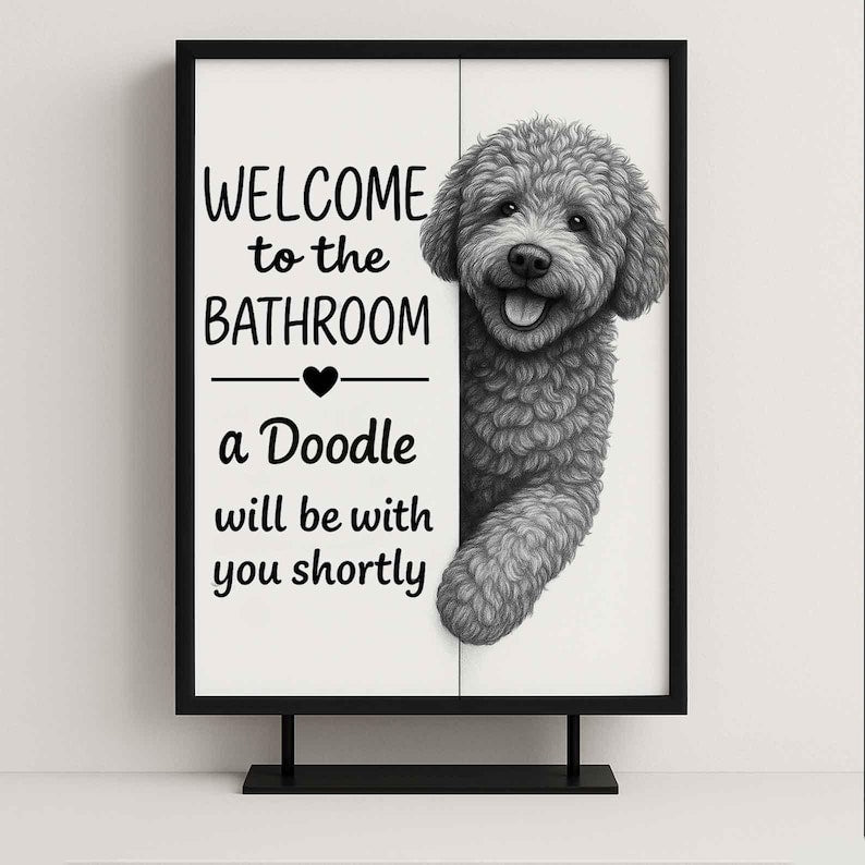 Doodle Bathroom Poster | welcome to the bathroom