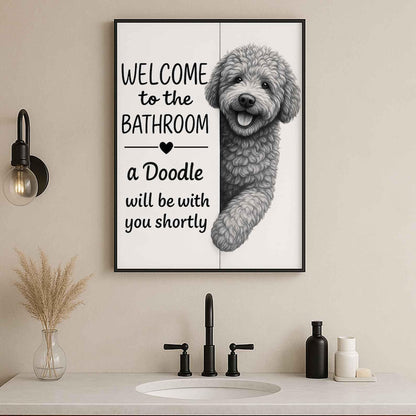 Doodle Bathroom Poster | welcome to the bathroom