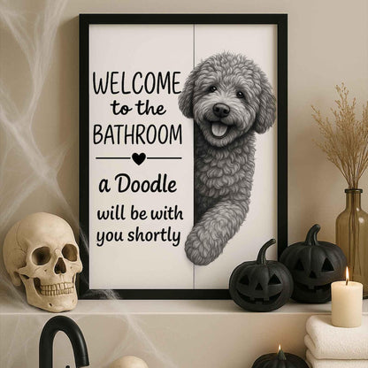Doodle Bathroom Poster | welcome to the bathroom