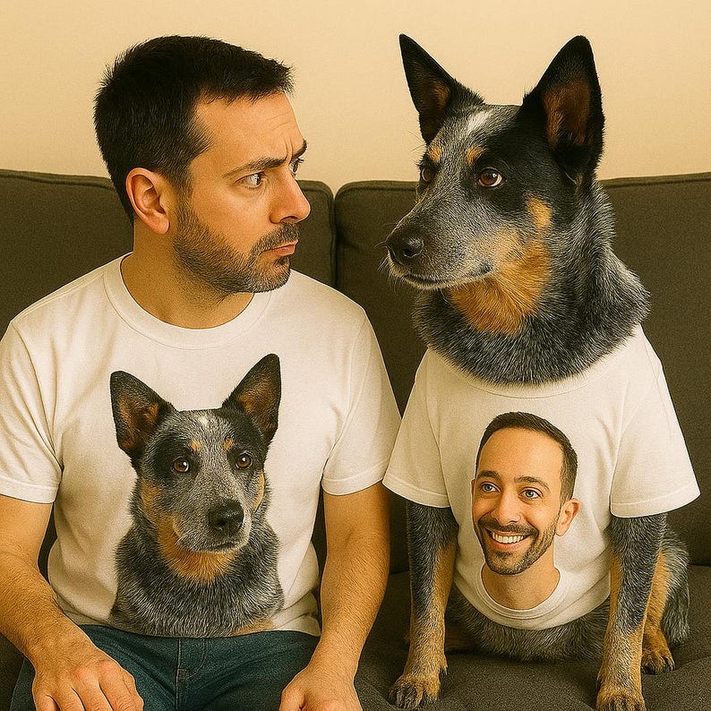 Personalized Dog shirt, owner Shirt Set,
