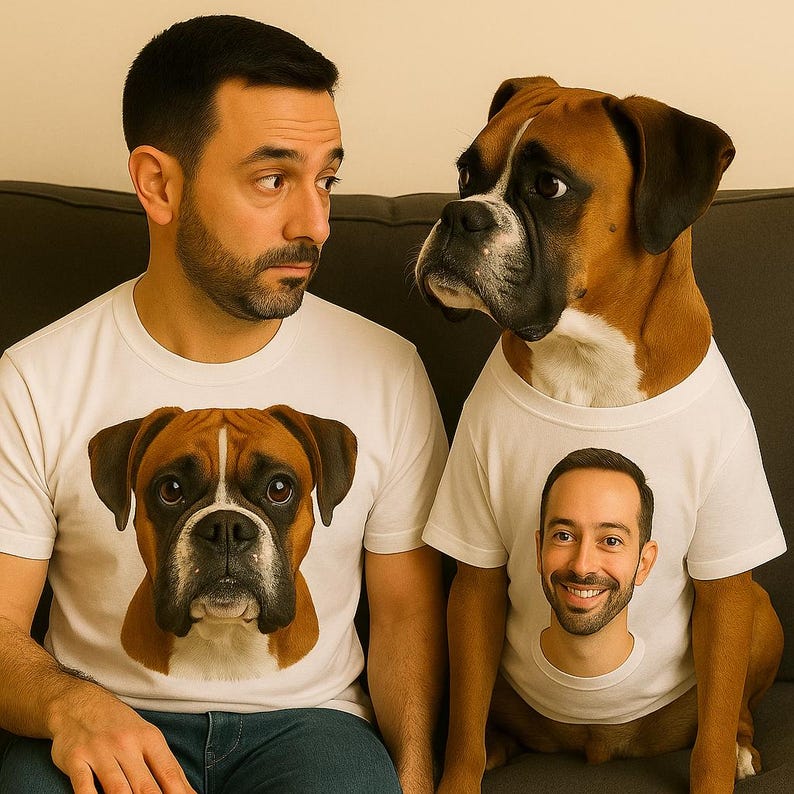 Personalized Dog shirt, owner Shirt Set,