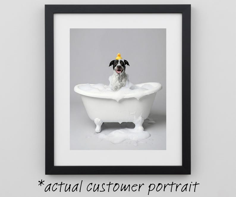 Custom Dog Bathroom Portraits (Set of 4) – Funny Dog Spa Prints - digital file