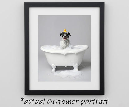 Custom Dog Bathroom Portraits (Set of 4) – Funny Dog Spa Prints - digital file