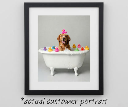 Custom Dog Bathroom Portraits (Set of 4) – Funny Dog Spa Prints - digital file