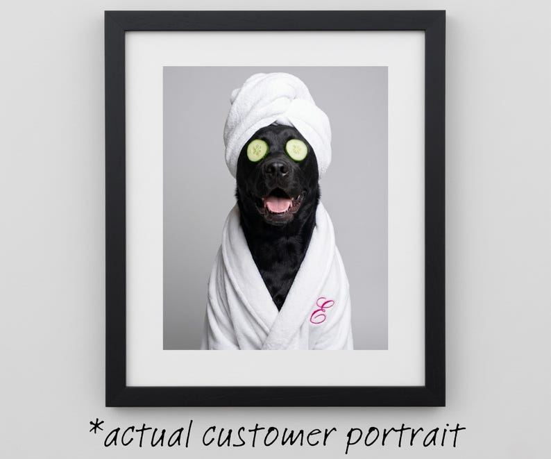 Custom Dog Bathroom Portraits (Set of 4) – Funny Dog Spa Prints - digital file