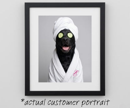 Custom Dog Bathroom Portraits (Set of 4) – Funny Dog Spa Prints - digital file