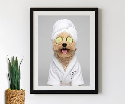 Custom Dog Bathroom Portraits (Set of 4) – Funny Dog Spa Prints - digital file